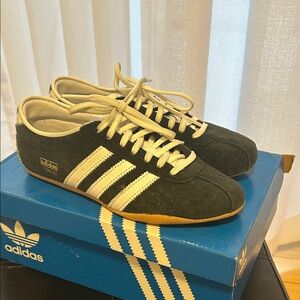 Black suede Adidas Tokyo’s